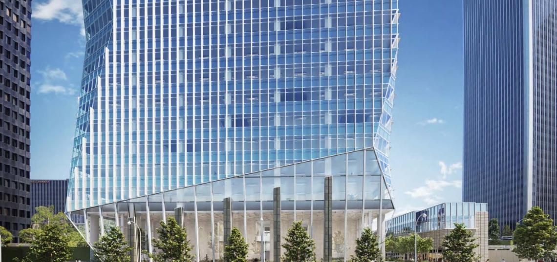 Steel skeleton rises for Century City Center office tower